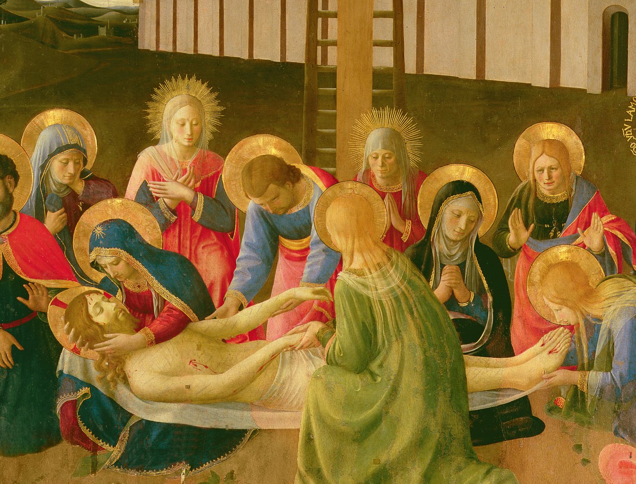 Ölü İsa Üzerine Ağıt, 1436-41 (panelde mizaç) (detay) by Fra Angelico
