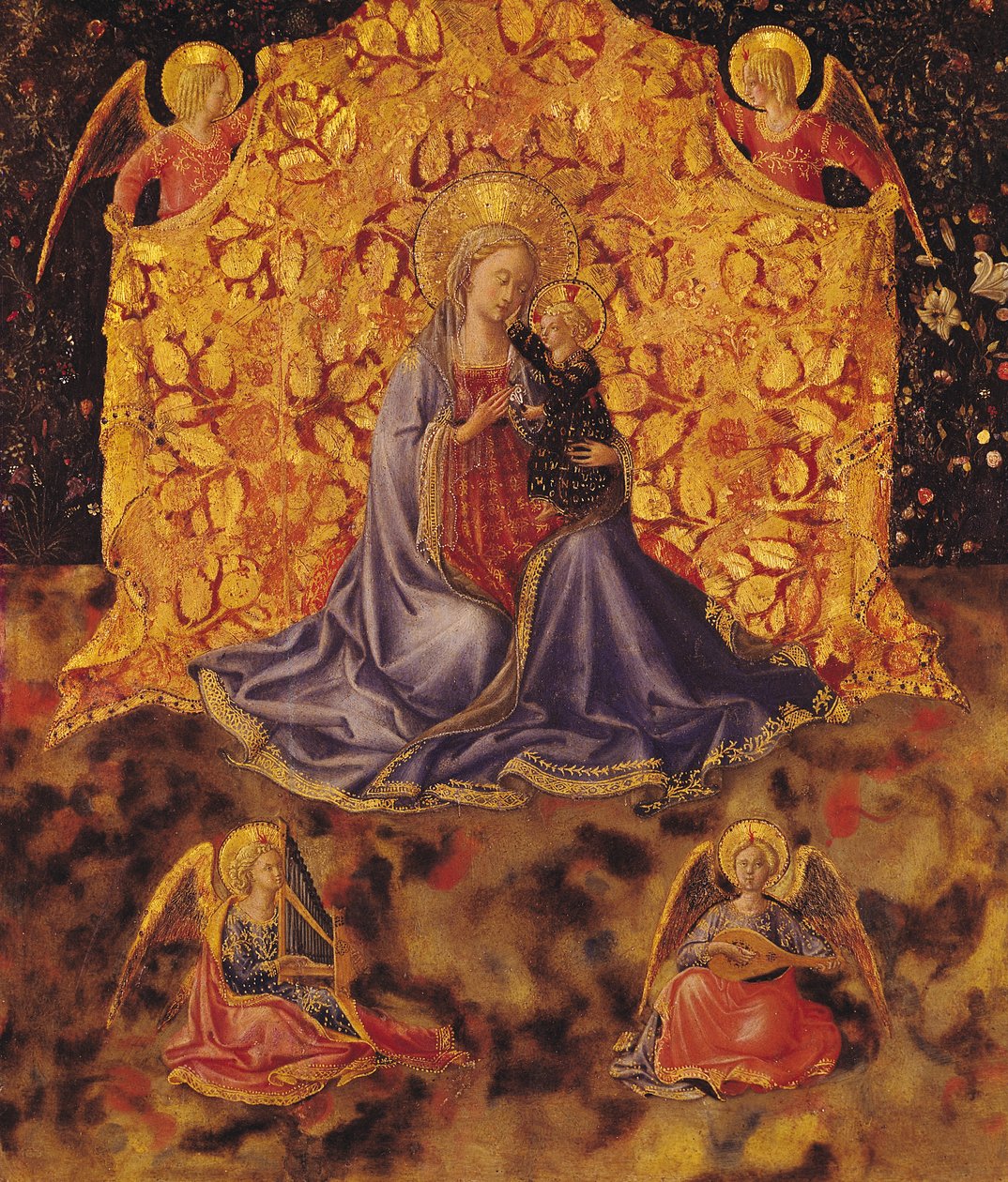 İsa Çocuk ve Melekler ile Alçakgönüllü Madonna by Fra Angelico