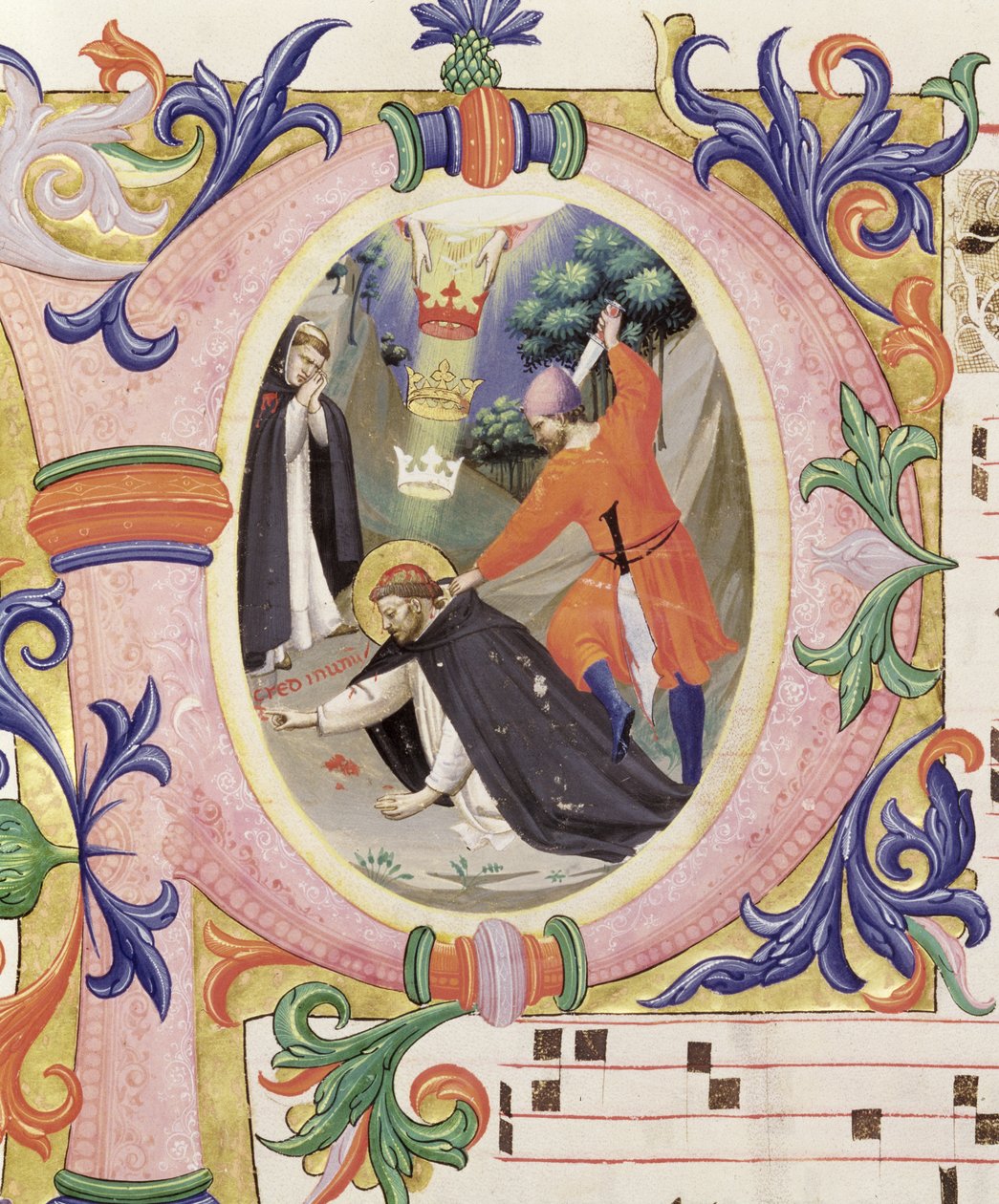 Missal 558 f.68v Aziz Petrus Şehit suikastını betimleyen, tarihlendirilmiş ilk 