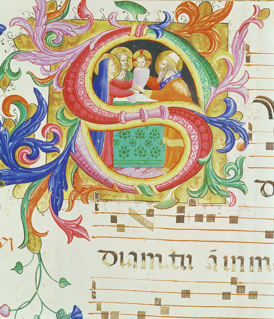 Missal 558 f.73v Tapınaktaki Sunumu betimleyen, tarihi geçmişe sahip ilk 