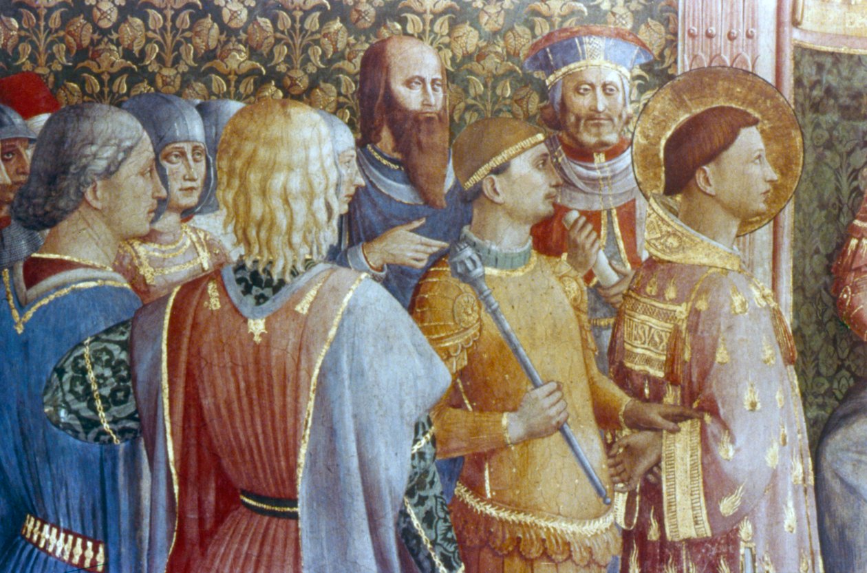 St Laurence, Deciuss mahkemesi detayından önce, 15. yüzyılın ortalarında. by Fra Angelico