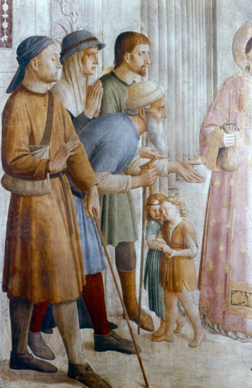 St Laurence, 15. yüzyılın ortalarında Zavallılara sadaka veriyor by Fra Angelico