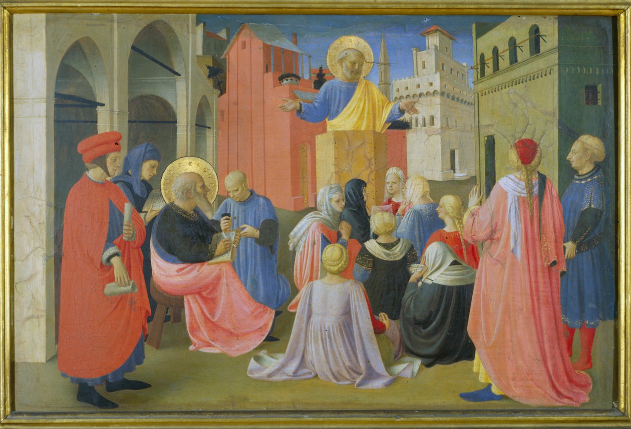 Aziz Peter Vaazı, Linaiuoli Triptik'inden predella, 1433 (panelde mizaç) by Fra Angelico