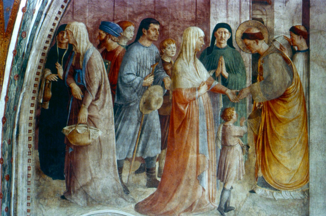 Aziz Stephen Sadaka Dağıtma, 15. yüzyılın ortaları by Fra Angelico
