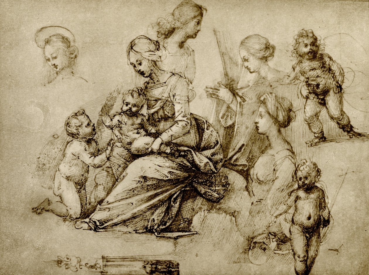 Bir Madonna üzerinde çalışma by Fra Bartolomeo
