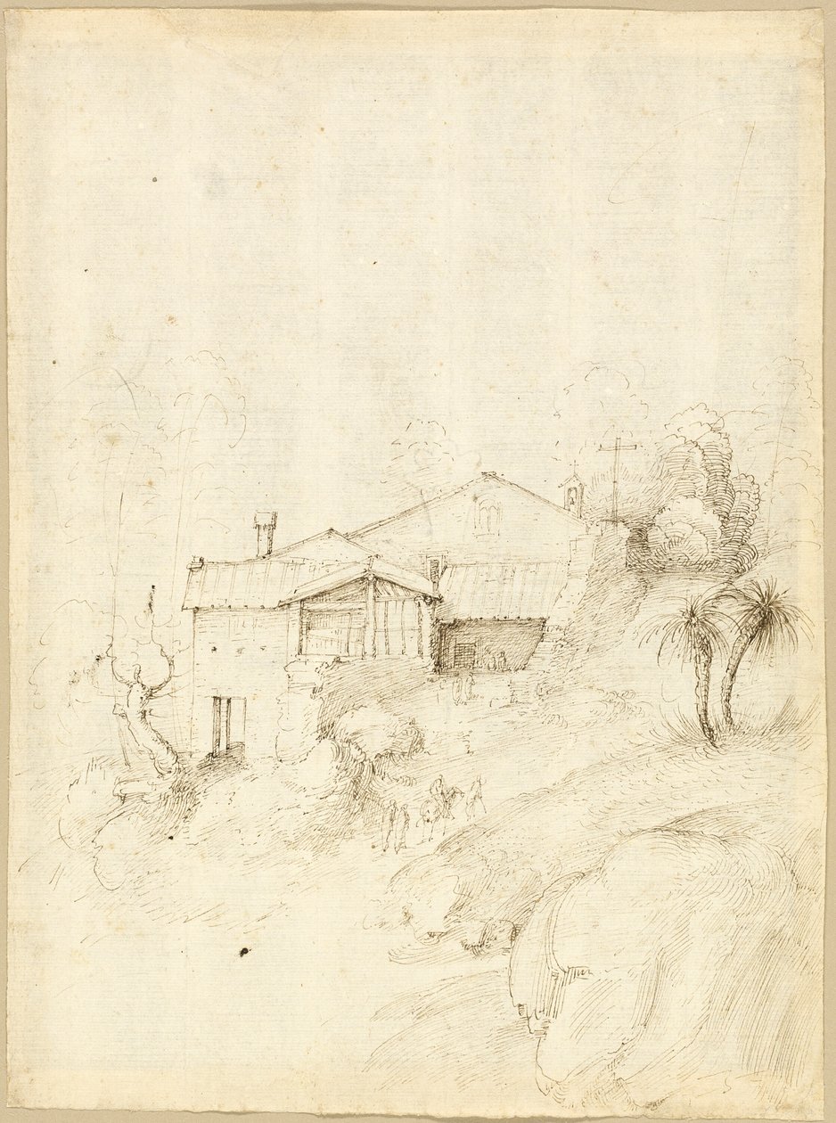 Kayalık Bir Tepenin Yamacındaki Manastır by Fra Bartolommeo