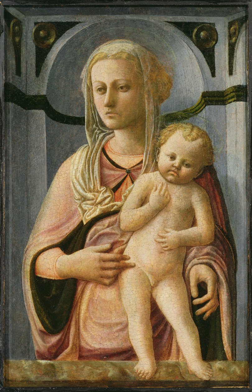 Madonna ve Çocuk, detay, c.1435 (panelde mizaç) by Fra Filippo Lippi