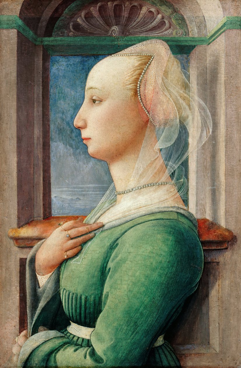 Genç Bir Kadının Profil Portresi, yaklaşık 1445 by Fra Filippo Lippi