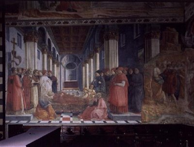 Aziz Stephen Emaneti Kutlaması (Aziz Stephen Şehitliğinin bir bölümünü gösteren), 1452-66 (ayrıca bkz. 63780 & 63781) by Fra Filippo Lippi