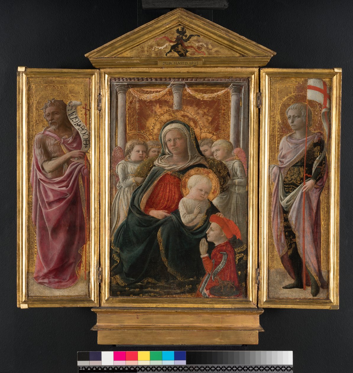 Üç Parçalı: Vaftizci Yahya ve Aziz George ile Madonna ve Çocuk, c.1437 (panel) by Fra Filippo Lippi