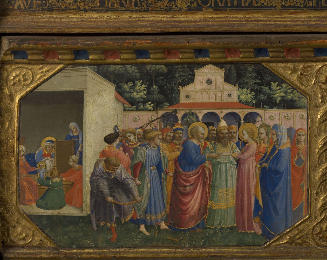 5 Predella sahnesi ile Mary ve Joseph Müjde, 1430-1432 by Fra Giovanni Angelico da Fiesole