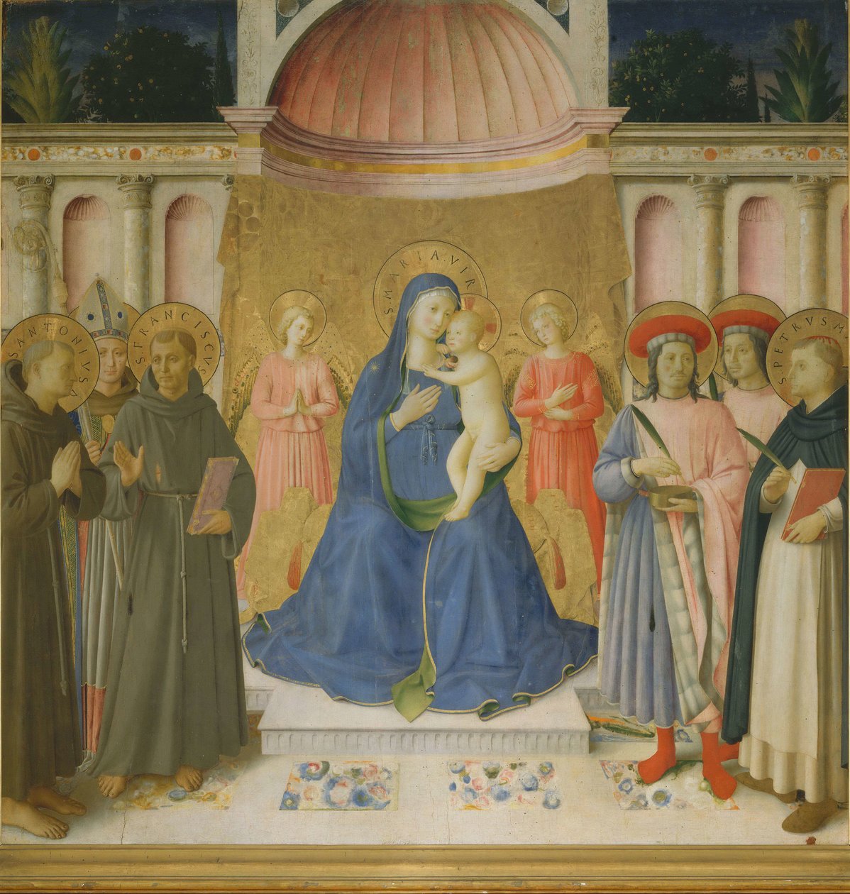 Kutsal Konuşma Pala von Bosco ai Frati, c. 1450. by Fra Giovanni Angelico da Fiesole