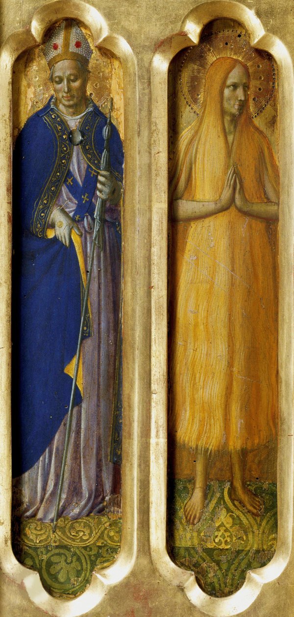 Toulouse'un Azizleri Louis ve Mısır'ın Meryem'i Perugia Altarpiece'den, yaklaşık 1437. by Fra Giovanni Angelico da Fiesole