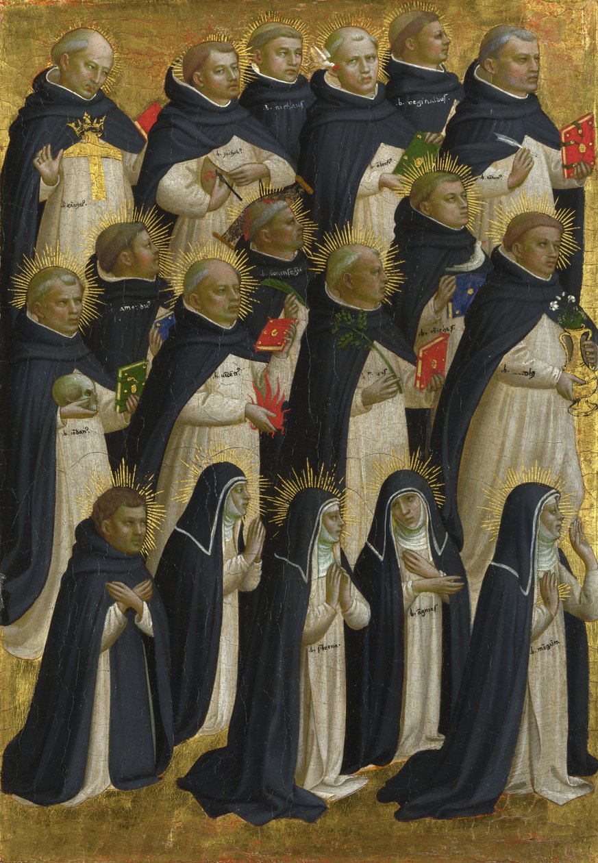 Fiesole San Domenico Altarpiece'den Dominik Kutsanmış Paneli, c. 1423-1424 by Fra Giovanni Angelico da Fiesole