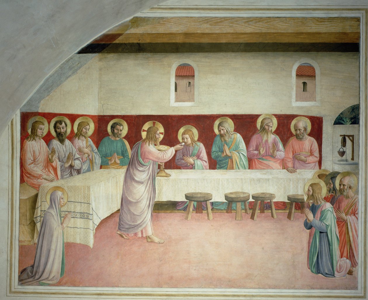 Kutsal Komünyon ve Son Akşam Yemeği by Fra Giovanni Angelico da Fiesole