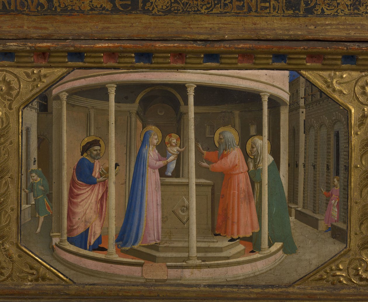Tapınakta Sunum Müjde 5 Predella sahnesi ile retable, 1430-1432 by Fra Giovanni Angelico da Fiesole