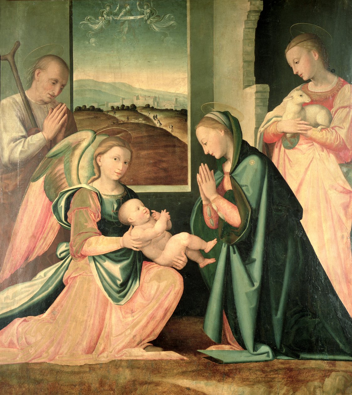 Aziz Agnes ile Kutsal Aile by Fra da Pistoia Paolino