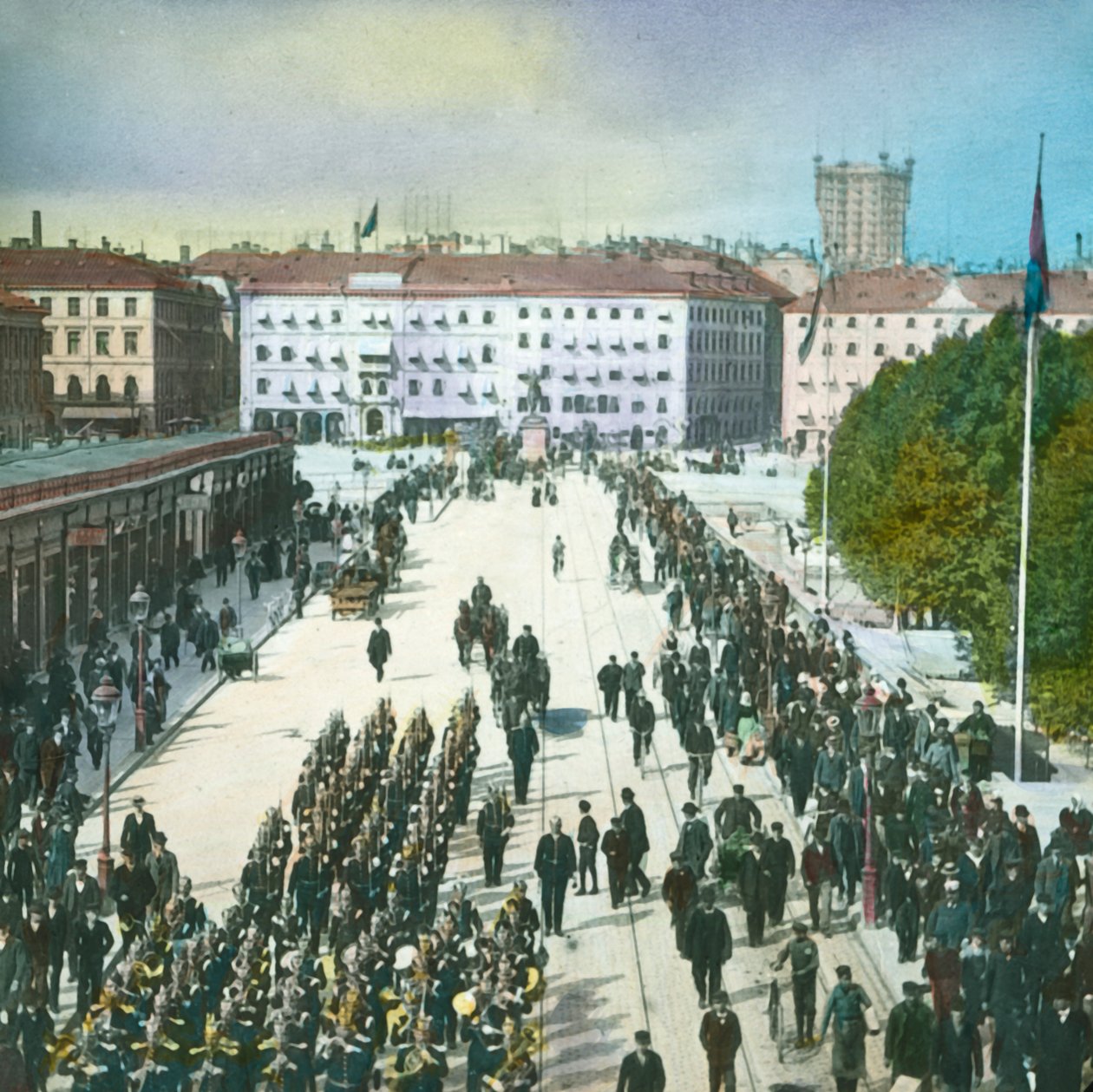 Saraydan görünüm, Stockholm, İsveç, 19. yüzyılın sonları ile 20. yüzyılın başlarında. by Fradelle and Young
