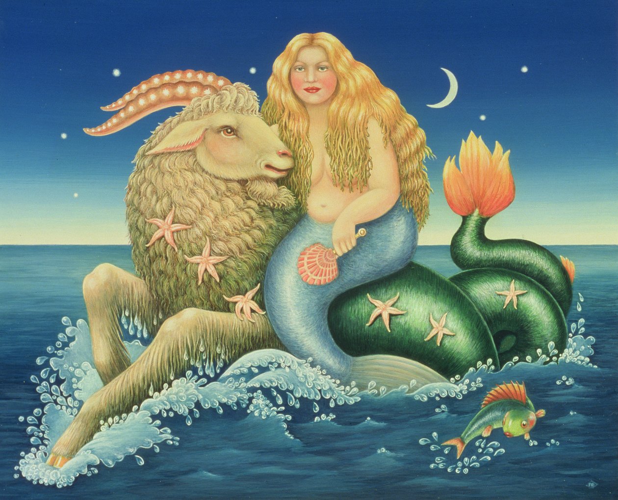 Oğlak, 1992 (panelde yağ ve tempera) by Frances Broomfield