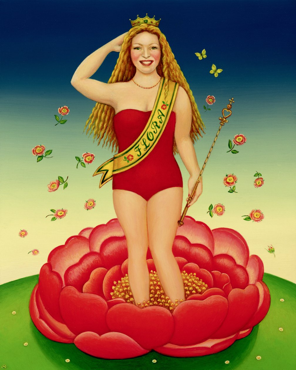 Flora, 2000 (panelde yağ ve tempera) by Frances Broomfield