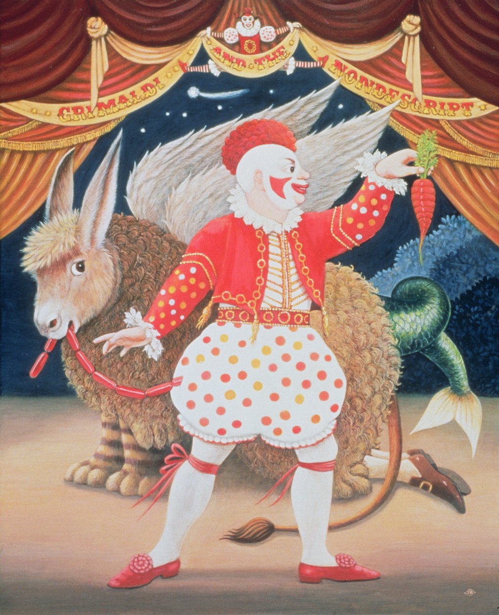 Grimaldi and the Nondescript, 1987 (panelde yağ ve tempera) by Frances Broomfield