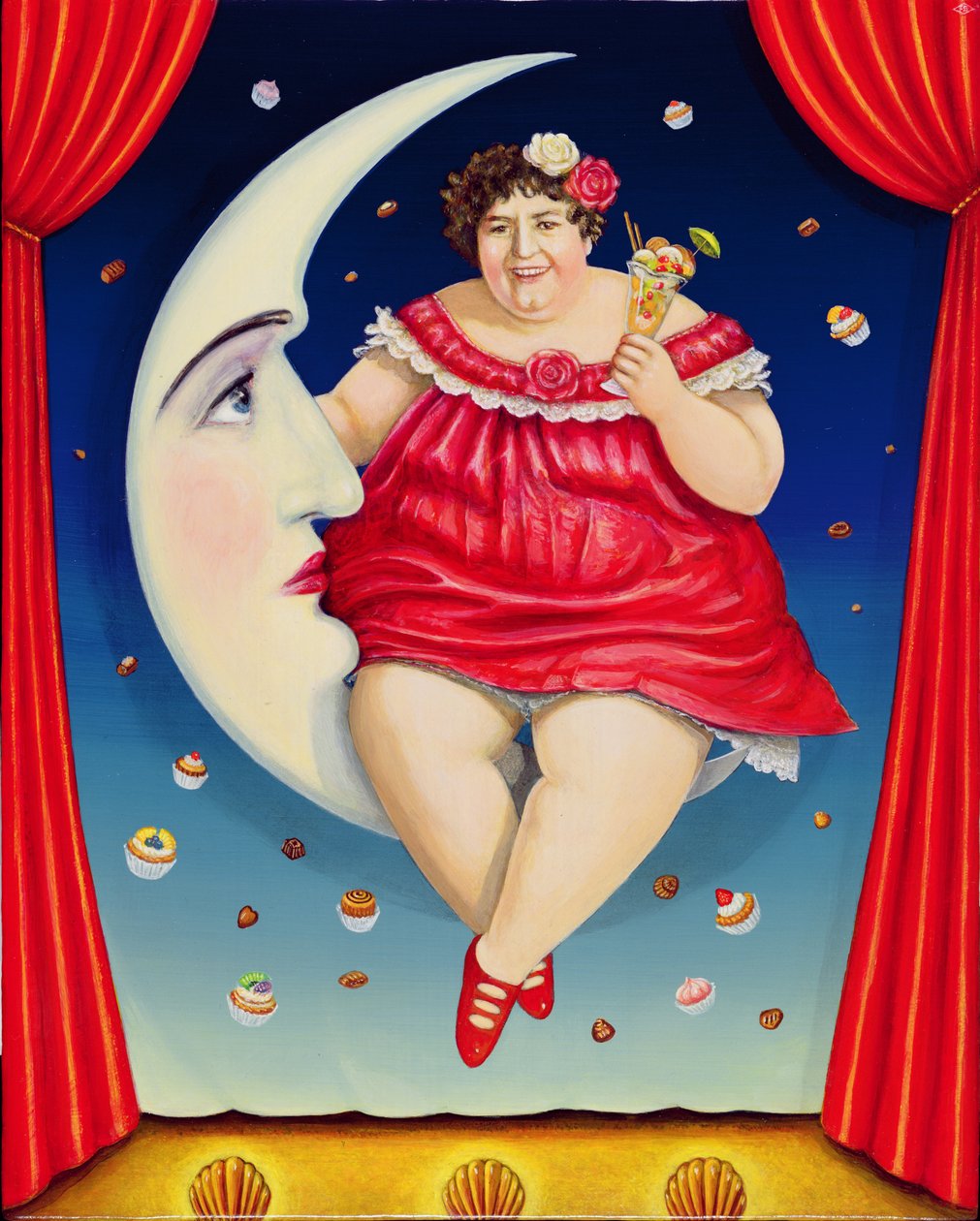 Küçük Bebek Viyola, 2001 (panelde yağ ve tempera) by Frances Broomfield