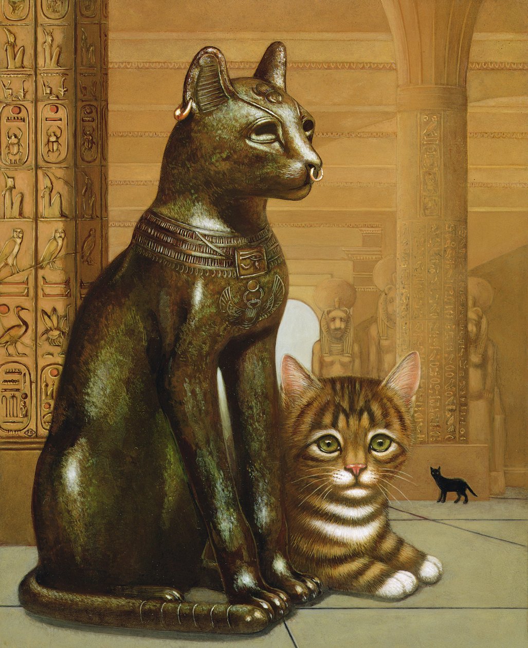 Mike the British Museum Kitten, 1995 (panelde yağ ve tempera) by Frances Broomfield