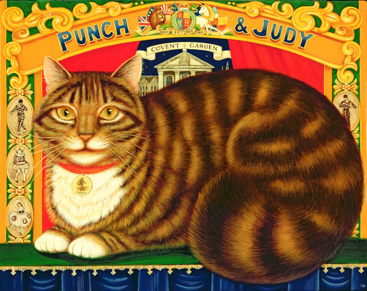Muffin, The Covent Garden Cat, 1996 (panelde yağ ve tempera) by Frances Broomfield