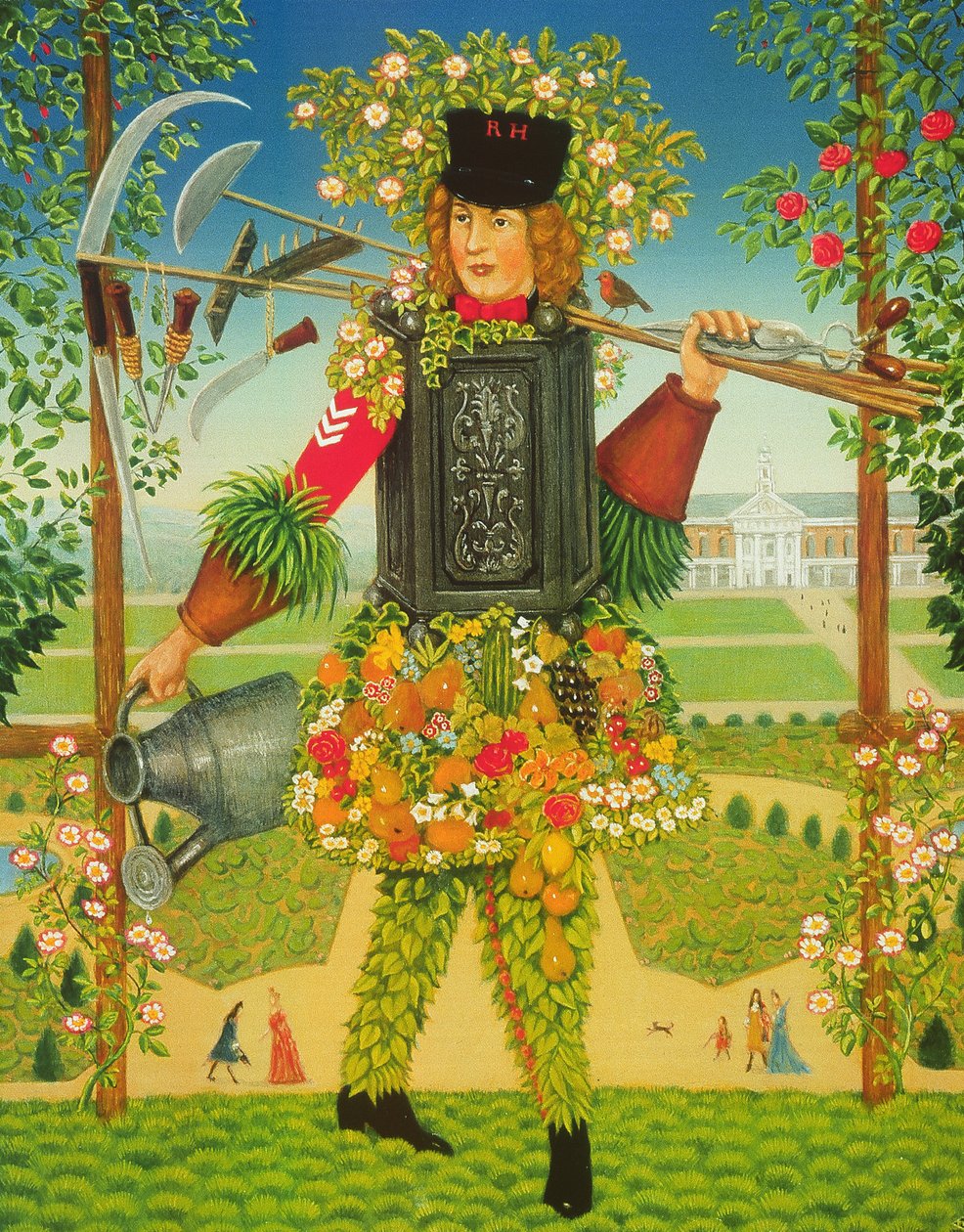 Chelsea Gardener, 1995 (panelde yağ ve tempera) by Frances Broomfield