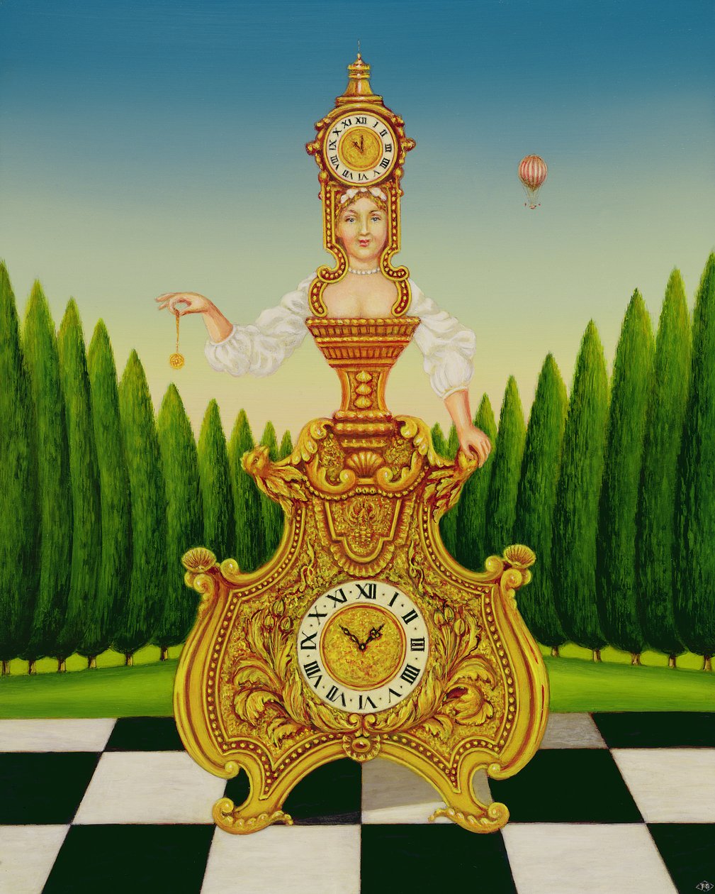 Saatçinin Karısı, 1999 (panelde yağ ve tempera) by Frances Broomfield