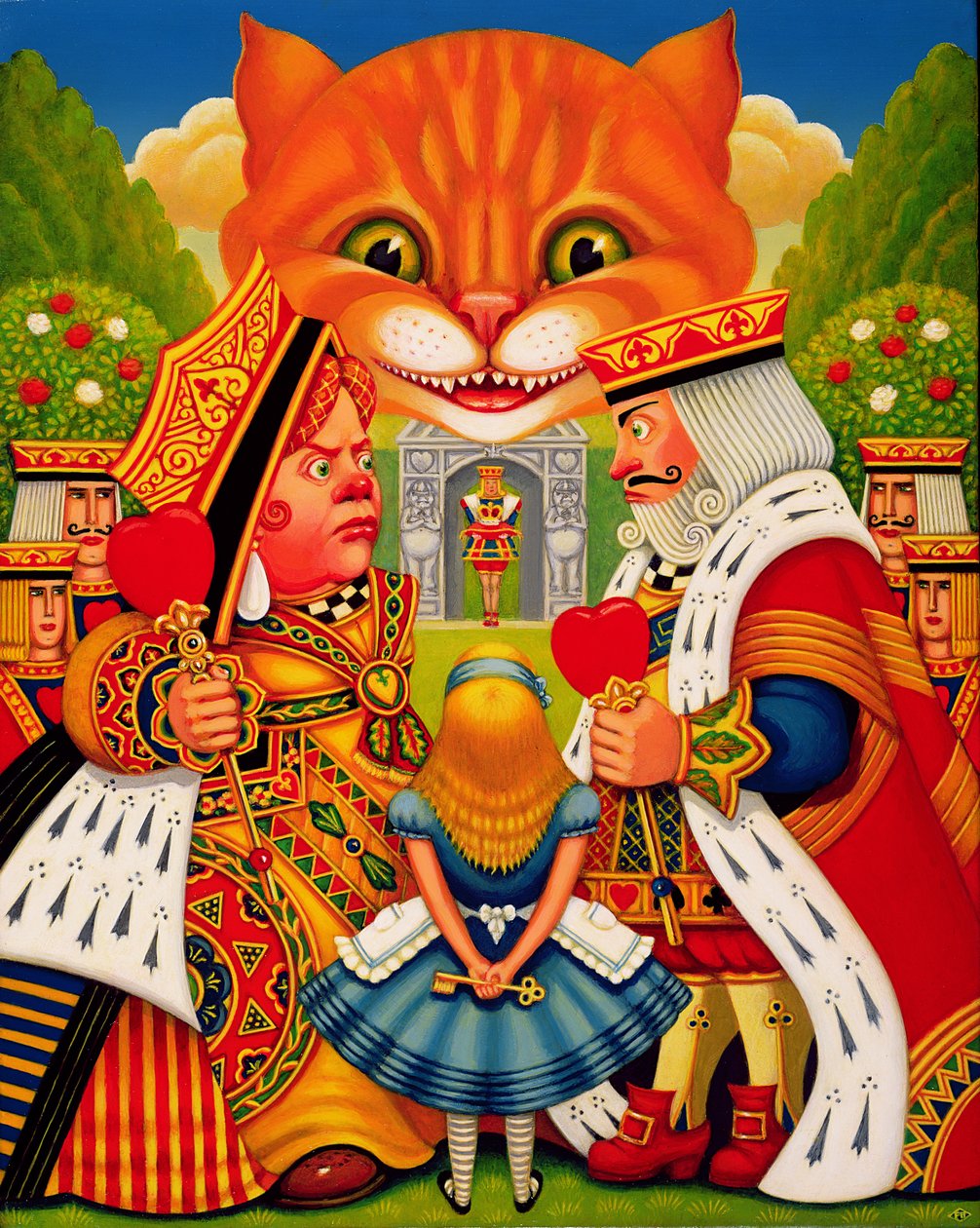 The King and Queen of Hearts, 2010 (panelde yağlar ve mizaç) by Frances Broomfield