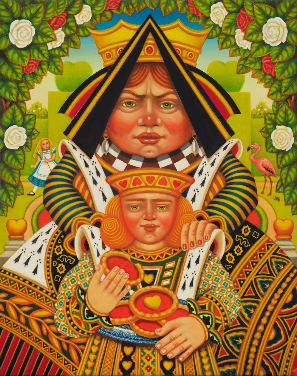 The Knave of Hearts, 2017 (panelde yağ ve tempera) by Frances Broomfield