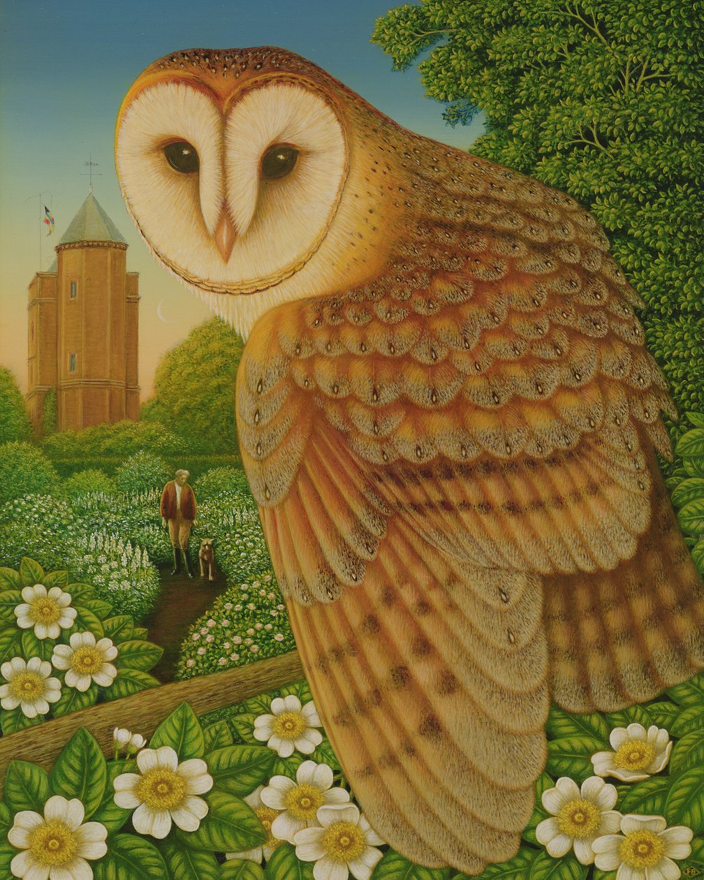 Beyaz Bahçe, 1997 (panelde yağ ve tempera) by Frances Broomfield