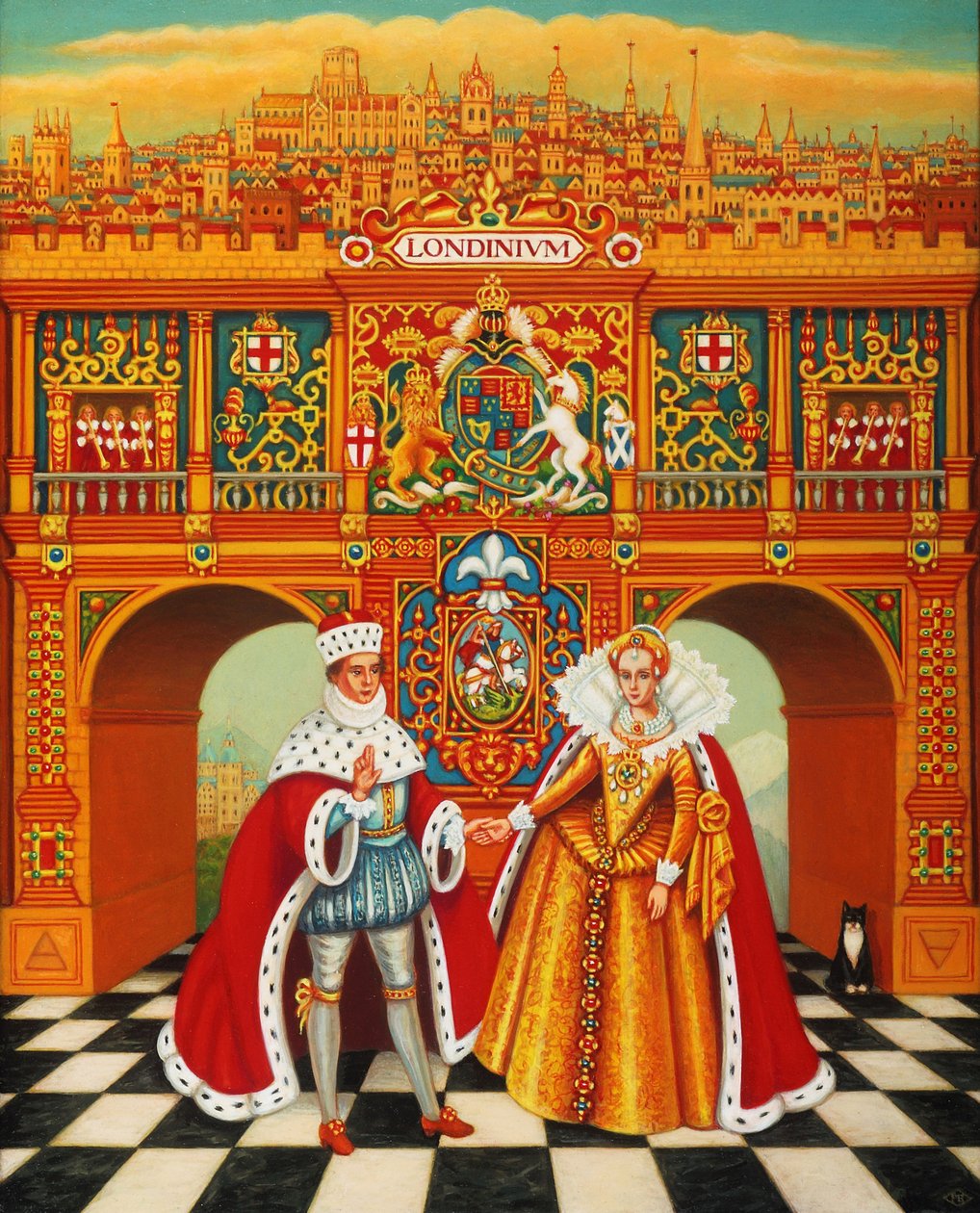 Kış Kralı ve Kraliçesi, 2010 (panelde yağlar ve tempera) by Frances Broomfield
