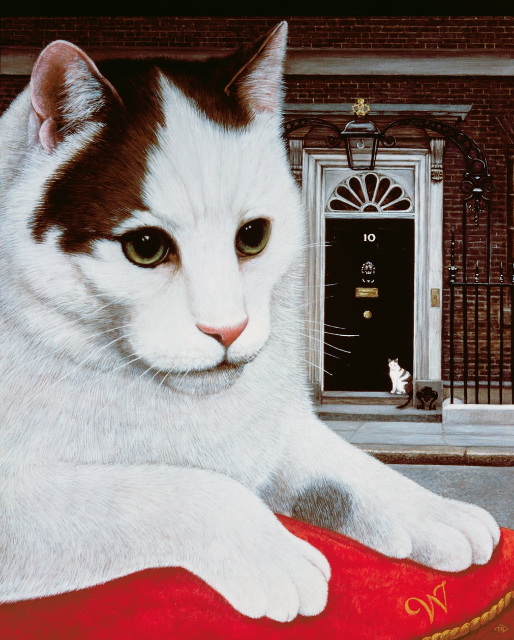 Wilberforce, 10 Numaralı Kedi, 1987 (panelde yağ ve tempera) by Frances Broomfield