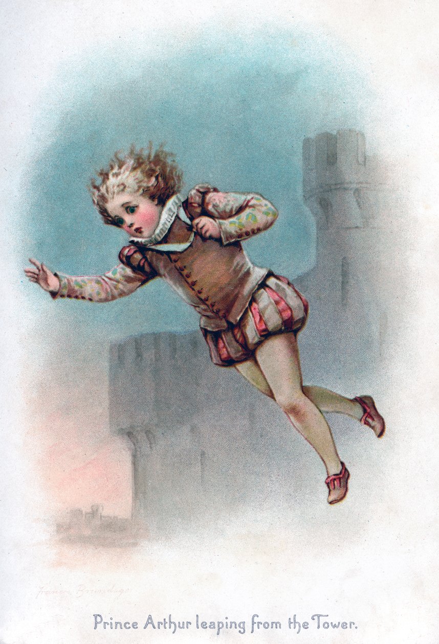 Kuleden atlayan Prens Arthur, 1897. by Frances Brundage