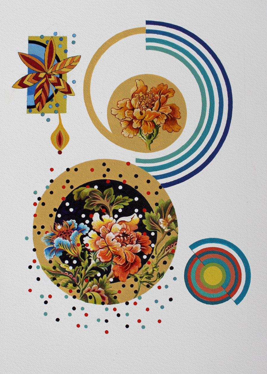 Kutlama, 2022 (suluboya kağıt üzerine akrilik) by Frances Ferdinands