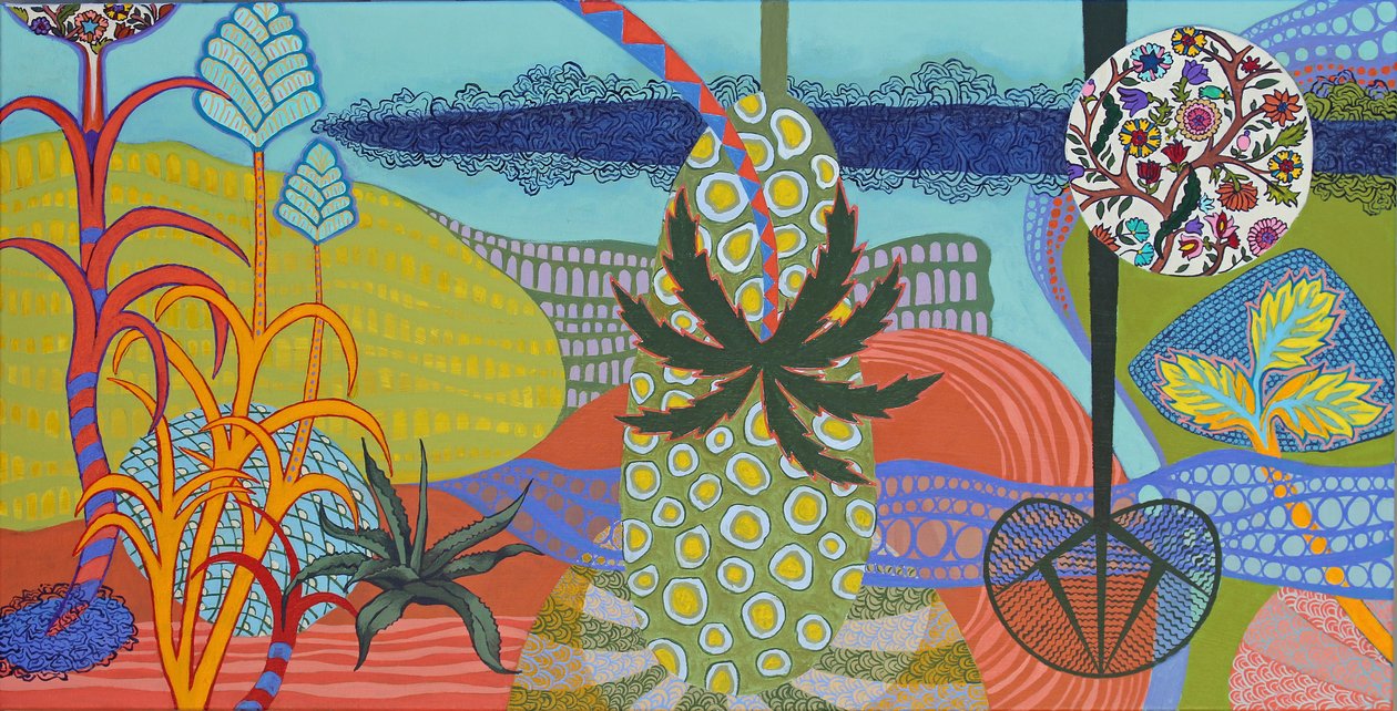 Şerit Gökyüzü Çiçekli Ay by Frances Ferdinands