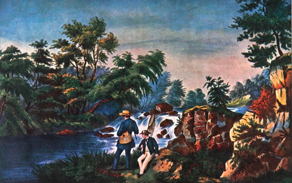 Currier & Ives tarafından yayınlanan Alabalık Çayı by Frances Flora Bond (c.1812 76) (after) Palmer