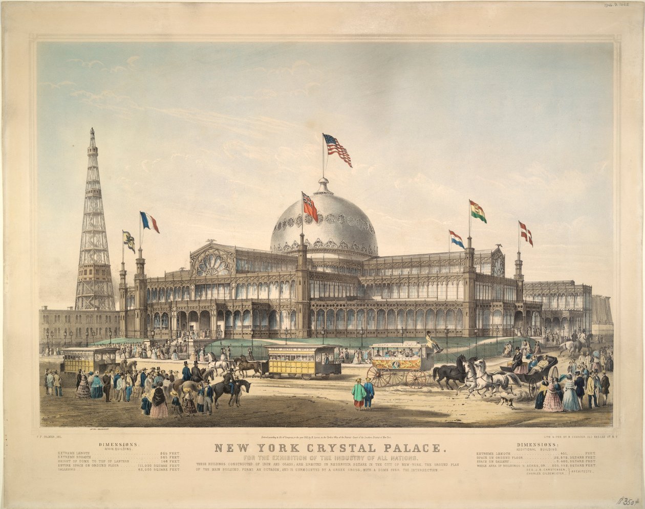 New York Crystal Palace: Tüm Milletlerin Endüstrisi Sergisi İçin. by Frances Flora Bond Palmer