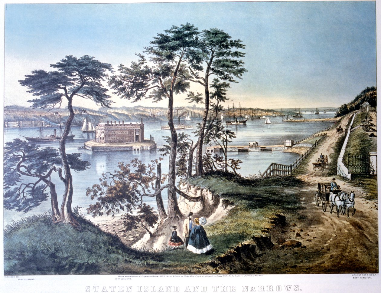 Staten Island ve Narrows, New York, ABD, c1834-c1876 by Frances Flora Bond Palmer