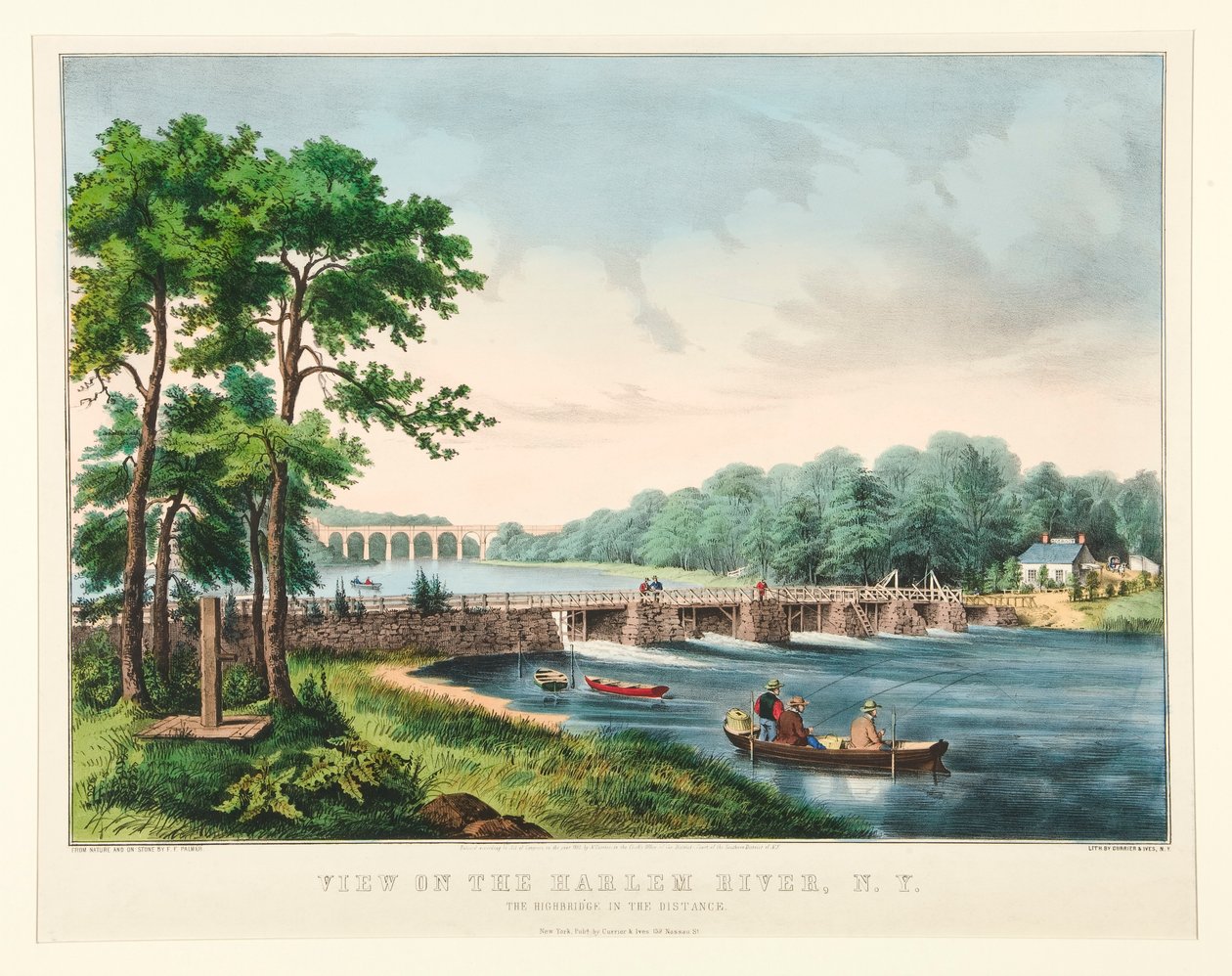 Harlem Nehri manzarası, N.Y. by Frances Flora Bond Palmer