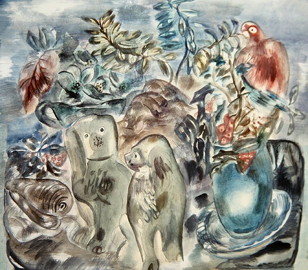 Bir Düzenleme, c.1935 (kağıt üzerine kurşun kalem üzerine sulu boya) by Frances Hodgkins