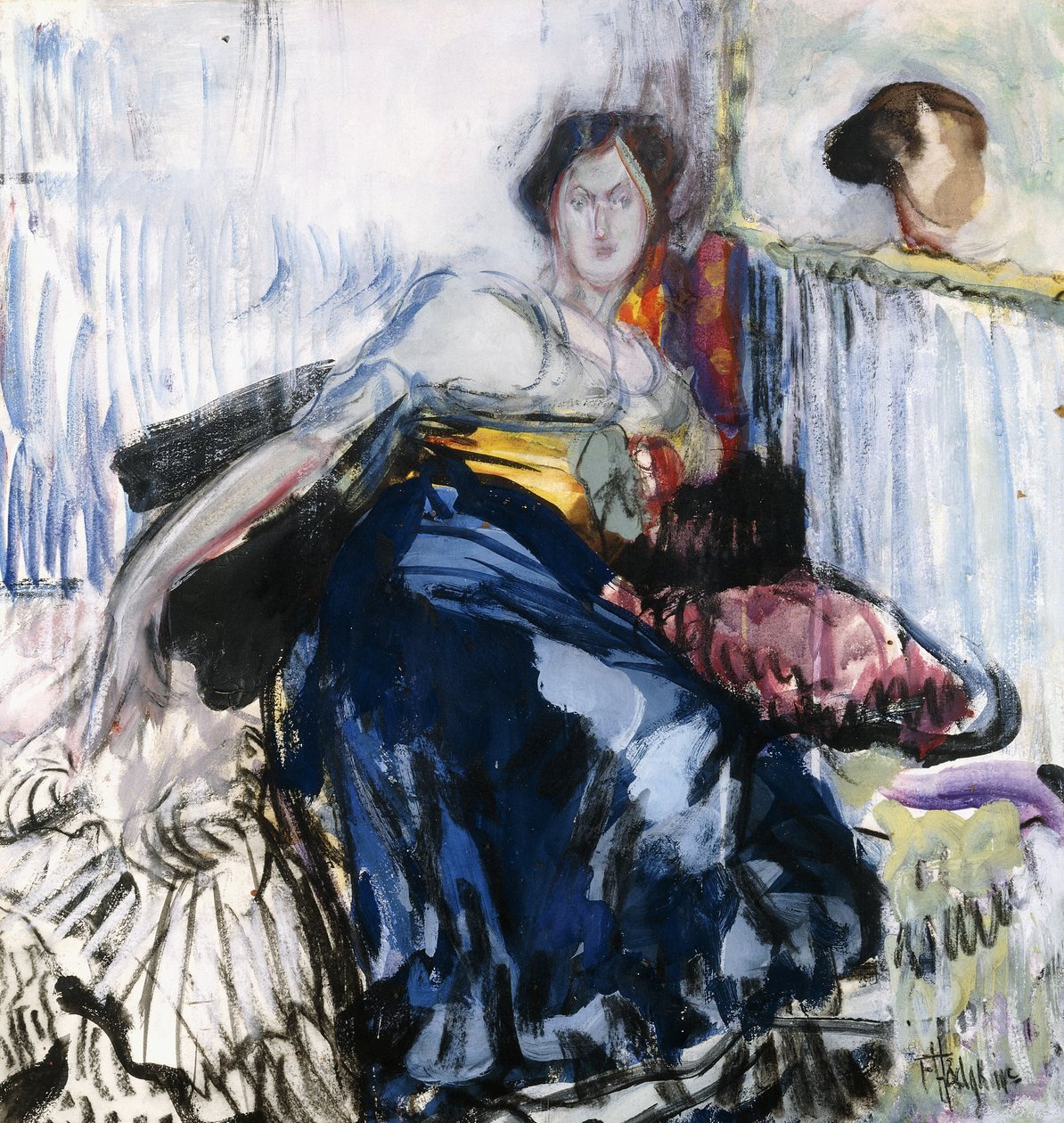 uzanmış kadın by Frances Hodgkins