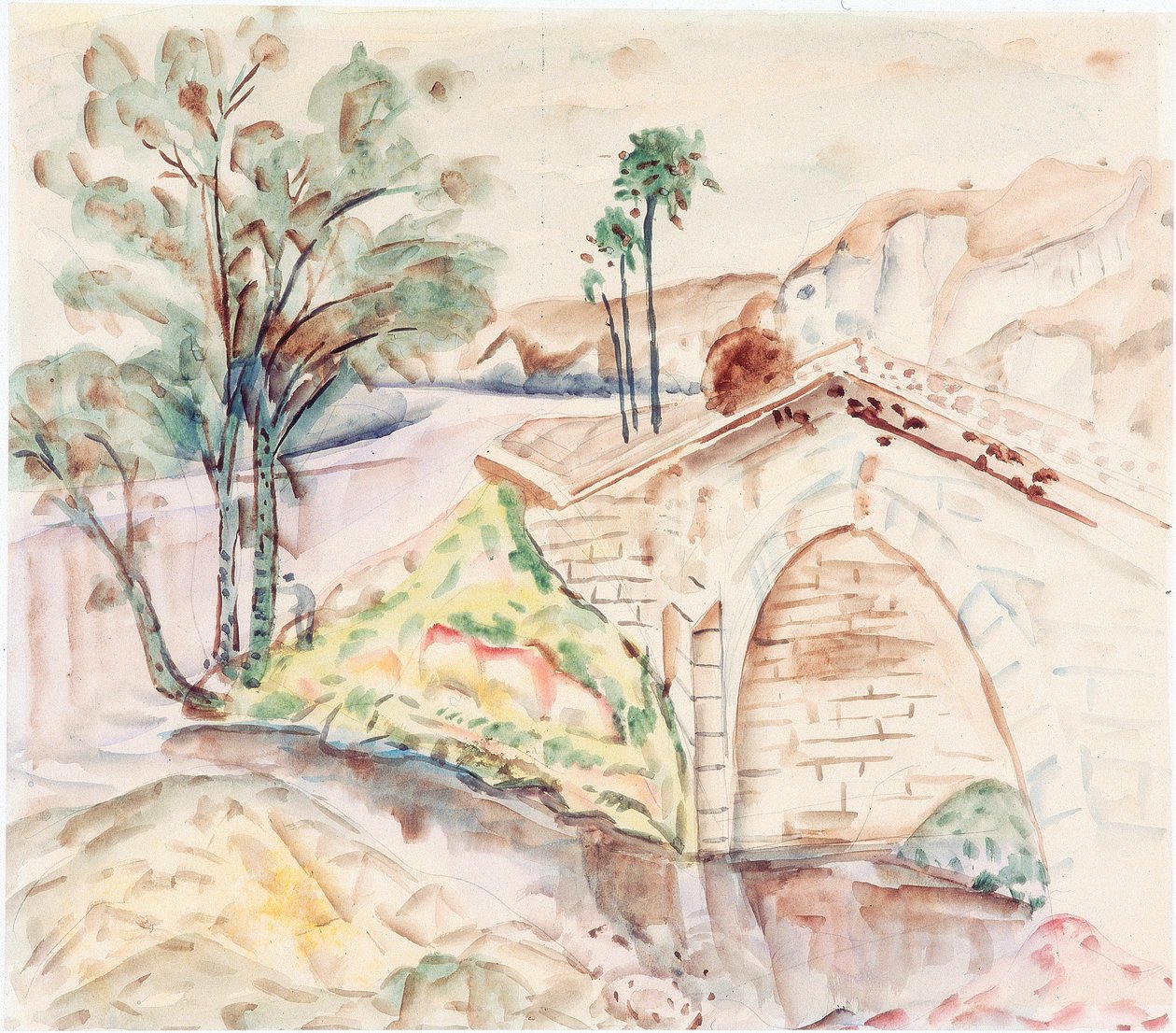 Köprü (kalem, kağıt üzerine sulu boya) by Frances Hodgkins