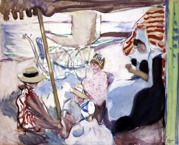 Piknik, c.1914 (kağıt üzerine suluboya) by Frances Hodgkins
