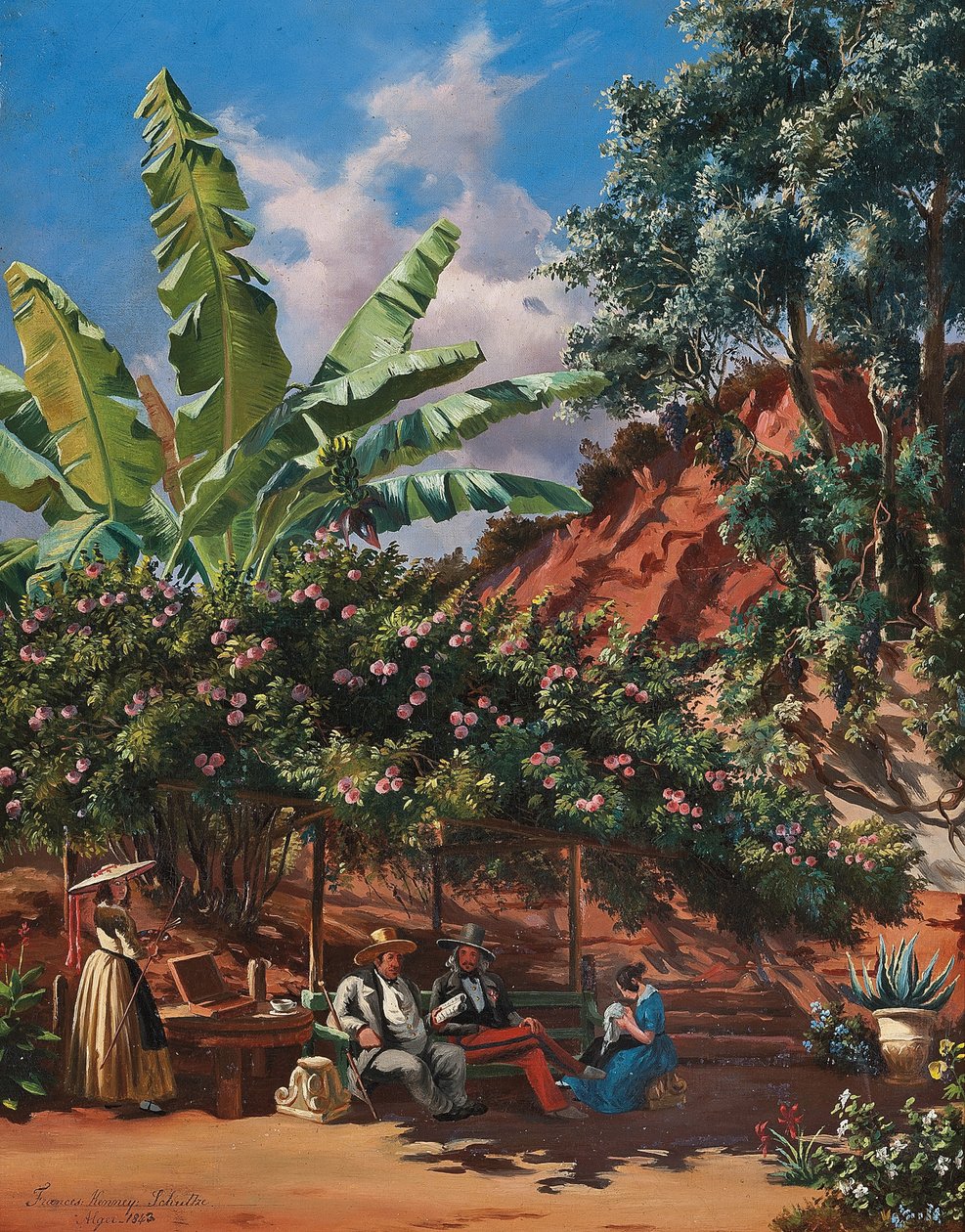 Frances Kennedy Schultze bir çardak altında resim, Cezayir by Frances Kennedy (attr. to) Schultze