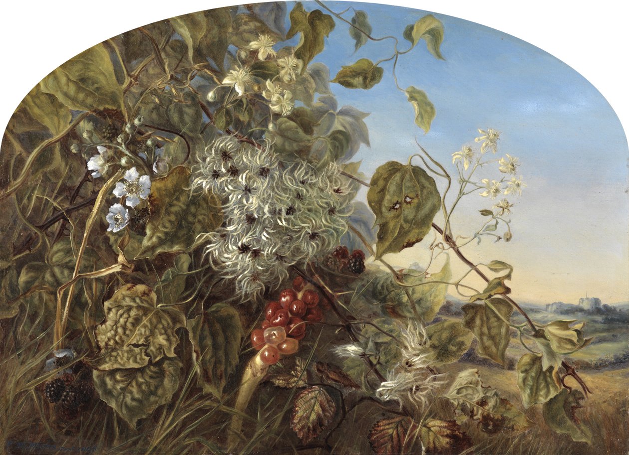 Carisbrooke yakınlarında bir Sonbahar Çiti, 1864 by Frances Minns