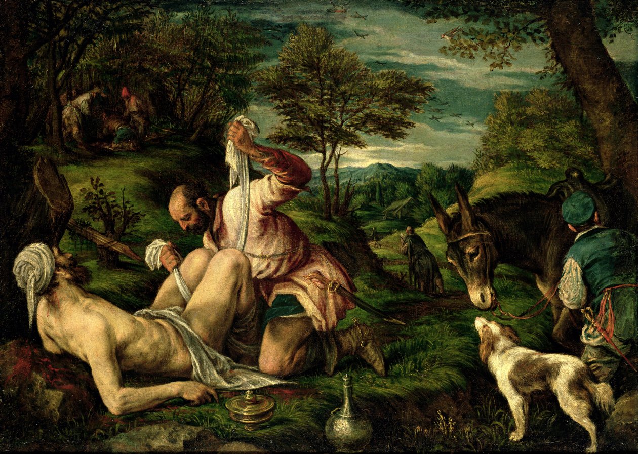 İyi Samiriyeli benzetmesi, 1575 by Francesco Bassano