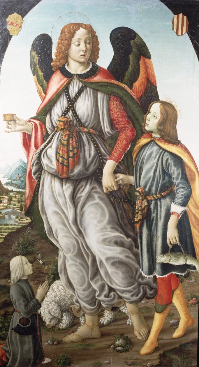 Tobias ve Başmelek Raphael (panelde mizaç) by Francesco Botticini